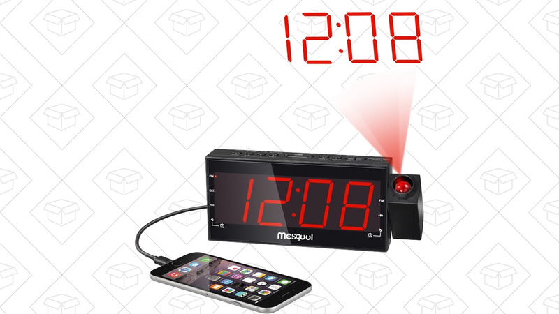 Dual Alarm FM Dimmable Projection Alarm Clock With USB Port, $20 with code OJI5CEXP